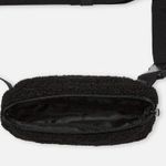 PINK - Victoria's Secret VS Pink Fluffy Sherpa Fleece Logo Belt Bag Black NWT Photo 3