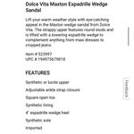 NEW Dolce Vita Maxton Espadrille Wedge Sandal Tan Square Toe Womens Size 9.5 Photo 4