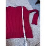 LRL Lauren Jeans Co. Red Ribbed Knit Sweater with Button Detail Photo 5
