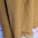 Anthropologie BY  JOY FRINGED V NECK SWEATER MUSTARD YELLOW WOOL ALPACA L Photo 7