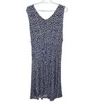 Bobeau navy ikat fit and flare jersey knit stretch midi dress size M Photo 19