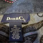 Denim&Co Blue Embroidered Shirt Floral 1X 100 Cotton Jean Button Up Cottagecore Photo 3