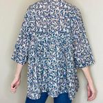 Creative Bee Blue Abstract Printed India Bohemian Open Light Cardigan Photo 6