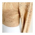 Urban Romantics  Bohemian Cropped Eyelet Top Size Small Long Sleeve Festival Photo 7