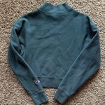 Champion  Women's Teal  Crop Crew Sweater Photo 1