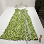 Reformation Crimini Fennel Slip On Slit Midi Dress Size 4 Green White NEW Photo 8