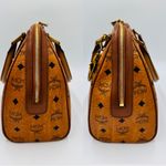 MCM VISETOS SIGNATURE LEATHER COGNAC SATCHEL MEDIUM Photo 11