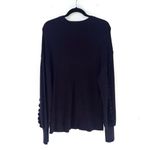 EXPRESS NEW Navy Blue Ruffle Sleeve V Neck Knit Sweater Oversized Photo 2