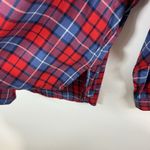 Aerie  Women's Size XL Red Blue Plaid Flannel‎ Boyfriend Pajama Button Up Shirt Photo 5