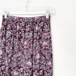 Abercrombie & Fitch [] Purple Floral Paisley Print Lace Trim Midi Skirt Sz Medium Photo 4