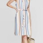 A New Day Pastel striped button down cotton shirt dress size XS Photo 1