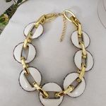 Chunky Colorful Acrylic Chain Link Necklace Gold Photo 2