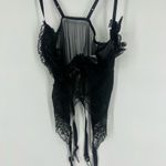 Frederick's of Hollywood Vintage  Black Lace Chemise garter Photo 2