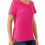 Members Mark Women's Short Sleeve V-Neck tee Pink Size L Photo 2