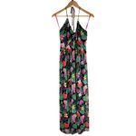 Betsey Johnson  Mesh Halter Tropical Wild Cat Print Maxi Size Medium Photo 2