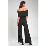 Lulus  Always Styling Charcoal Grey Off-the-Shoulder Ribbed Jumpsuit Size Small Photo 14