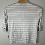 Lilly Pulitzer Faraway Sweater Size Small Gray Stripe 3/4 Sleeve Henley Coolmax Photo 3