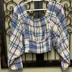 Free People long bubble sleeves ruched crop top Photo 1