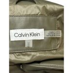 Calvin Klein Faux Leather Jacket M Quilted Olive Green Luxe Buttery Soft Neutral Photo 5