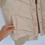 Heartloom Otis Vegan Leather Sherpa Puffer Vest Tan Cream Women's S Photo 4