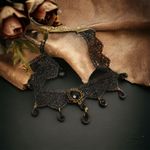 Gorgeous Retro Style Tassel Crystal Lace Necklace Faux Fashion Jewelry‎ Black Photo 1