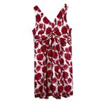 Avenue Midi Dress Womens 22 Red White Floral Sleeveless Fit & Flare V Photo 2