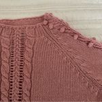 Westbound Vintage Hand Knit  Pink Wool Blend Sweater with Popcorn Texture Size M Photo 1