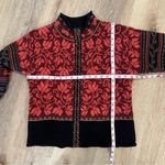 Icelandic Design Full Zip Wool Blend Sweater Jacket Size Small Red Photo 5