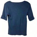 Ralph Lauren Lauren  Navy Scoop Neck Blouse- Size Medium Photo 6