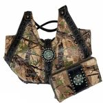Montana West  Concho Camo Handbag Jeweled w/ Wallet Photo 0