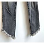 frame denim FRAME Le High Skinny Sz 27 Fringe Hem Light Black Jeans High Rise Boho Raw Photo 5