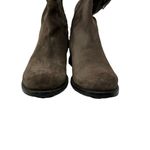 Garnet Hill  Suede Moto Combat Boots Brown Size 8 Photo 3