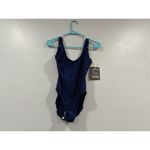 Jantzen  Navy Ribbed One Piece Swimsuit Vintage Deadstock NEW Sz 12 Photo 6
