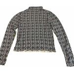 Urban Outfitters Cream Black Butterfly Flower Checker Print Soft Cozy Sweater M Photo 0