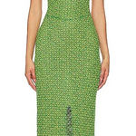 Free People  Beach Dress Large Mindy Backless Sweater Midi Aqua Combo Knit NWT Photo 0