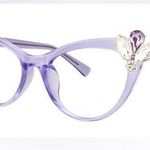 Purple Cat Eye Gemstone Eyeglasses Photo 0