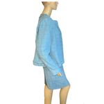 Requirements  BLUE W/PASTEL PINK & YELLOW TWEED SKIRT SUIT WITH FRINGE ACCENT 16 Photo 2