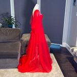 Women’s Red Prom Party Formal Dress With Corset Back and Leg Slit Size 10 NWOT Red Photo 7