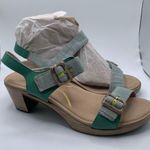 NWB NAOT Women's Intact Sandal Size 42 US 11 Jade Teal/Lime Silver heels 2466 Photo 2