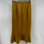 Urban Outfitters  Jackie Jaguar Jacquard Midi Skirt Satin Flowy Split Gold SP Photo 6