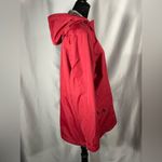 Natural Reflections Women Red Parka Rain Jacket Coat Lined Hooded Drawstring L Photo 2