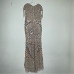 Mac Duggal 4715 Size 14 Embellished Fringe Cap Sleeve Trumpet Gown, Platinum Photo 10