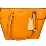 Michael Kors MICHAEL Charlotte Large Leather TZ Tote Honeycomb Yellow Photo 8