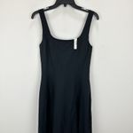 Madewell  Seamed Squareneck Midi Dress Minimalist Jet Black Classic US 0 NWT Photo 7