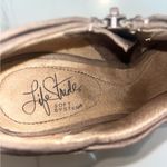 Life Stride EUC  Womens Corie Draped Taupe Tan Suede Heeled Booties Size 8 Photo 9