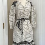 Knox Rose Bohemian Coastal Western Print Puff Sleeve Tie Mini Dress Size S NWT Photo 2