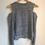 ZARA Jersey Wb Collection Knit Cold Shoulder Stretch Gray Knit Top Womens Size S Photo 2
