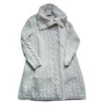 SAOL IRELAND Cream Cable Knit Wool Duster Cardigan Sweater Coat XXL White Photo 5