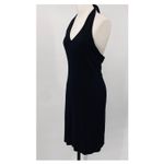 Vintage Y2k Gap Halter Mini Dress Bodycon Fitted V Neck Shelf Bra Black Womens 8 Photo 2