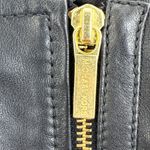 Michael Kors Black Leather Moto Jacket Womens Size M Asymmetrical Zip Photo 3